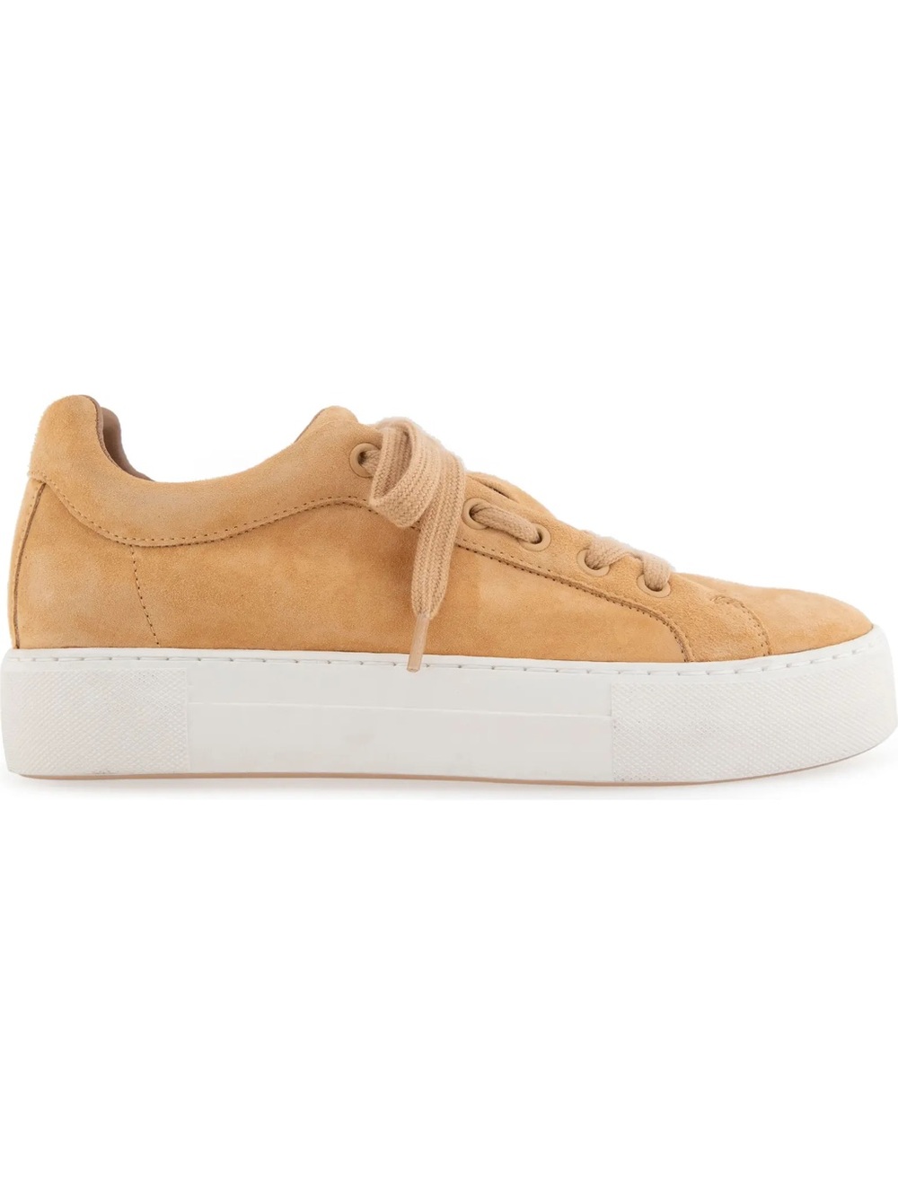 Aerosoles Tan Suede Platform Sneakers Lace Up Casual Comfort Shoes - Picture 3 of 13
